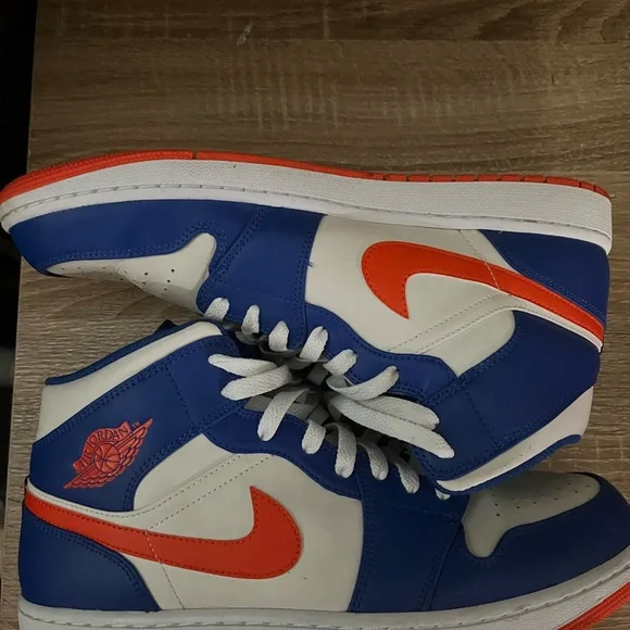 Nike Air Jordan 1 Mid NY Knicks "Wheaties" Blue Orange FD1029-400 Men's Size 12 - Picture 8 of 8